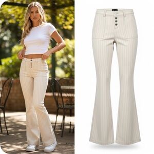 Wet Seal Y2K Low Rise Pinstripe Bootcut Wise Leg Pants | Size 3 ( Sz. 24)